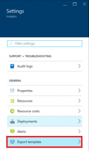 Resource Group Settings Blade